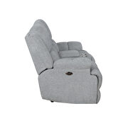 Power motion sofa upholstered in gray performance fabric additional photo 4 of 15