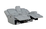 Power motion sofa upholstered in gray performance fabric additional photo 5 of 15