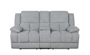 Power loveseat upholstered in gray performance fabric by Coaster additional picture 11