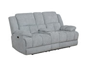 Power loveseat upholstered in gray performance fabric by Coaster additional picture 8