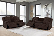 Power motion sofa upholstered in brown performance fabric additional photo 4 of 17