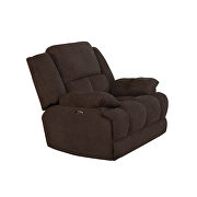 Power glider recliner upholstered in brown performance fabric by Coaster additional picture 3