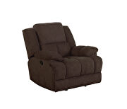 Power glider recliner upholstered in brown performance fabric by Coaster additional picture 10