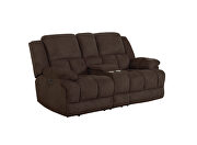 Power loveseat upholstered in brown performance fabric by Coaster additional picture 6