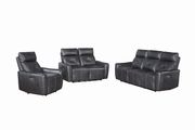 Gray top grain leather power2 sofa by Coaster additional picture 2