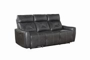 Gray top grain leather power2 sofa by Coaster additional picture 6