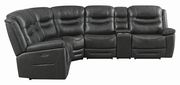 6 pc power2 sectional sofa in charcoal leather / pvc by Coaster additional picture 2