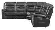 6 pc power2 sectional sofa in charcoal leather / pvc by Coaster additional picture 3