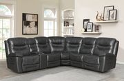 6 pc power2 sectional sofa in charcoal leather / pvc by Coaster additional picture 10