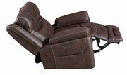 Power2 glider recliner in chocolate faux suede additional photo 2 of 8