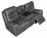 Power2 sofa in dark gray faux suede additional photo 2 of 12