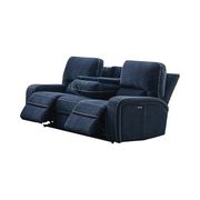 Power2 sofa in navy blue chenille fabric by Coaster additional picture 2