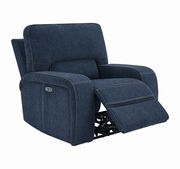 Power2 sofa in navy blue chenille fabric by Coaster additional picture 5