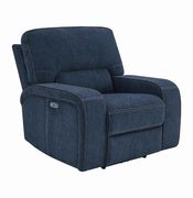 Power2 recliner chair in navy blue chenille by Coaster additional picture 10