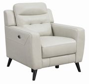 Power recliner in beige leather / pvc by Coaster additional picture 8