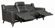Power sofa in black leather / pvc by Coaster additional picture 6