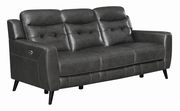 Power sofa in black leather / pvc by Coaster additional picture 8