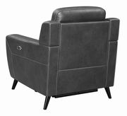 Power recliner in black leather / pvc by Coaster additional picture 3