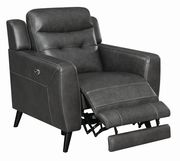 Power recliner in black leather / pvc by Coaster additional picture 7