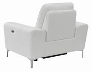 Power recliner chair in white top grain leather / pvc by Coaster additional picture 2