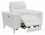 Power recliner chair in white top grain leather / pvc by Coaster additional picture 7