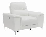 Power recliner chair in white top grain leather / pvc by Coaster additional picture 8