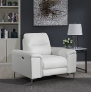 Power recliner chair in white top grain leather / pvc by Coaster additional picture 10