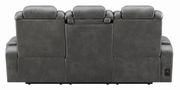Power2 sofa in charcoal gray top grain leather additional photo 3 of 12