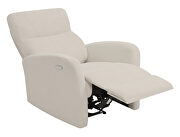 Power recliner upholstered in beige performance-grade chenille additional photo 3 of 8