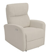 Power recliner upholstered in beige performance-grade chenille additional photo 4 of 8