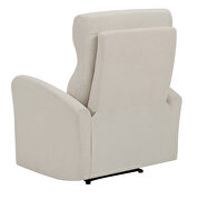 Power recliner upholstered in beige performance-grade chenille by Coaster additional picture 6