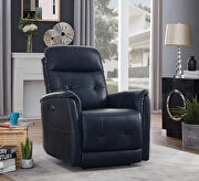 Power3 recliner upholstered in blue top grain leather by Coaster additional picture 2