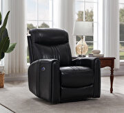Power3 recliner upholstered in black top grain leather by Coaster additional picture 2