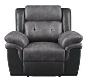 Power recliner in charcoal and matching black exterior by Coaster additional picture 6