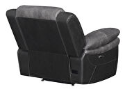 Power recliner in charcoal and matching black exterior by Coaster additional picture 8