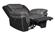 Power recliner in charcoal and matching black exterior by Coaster additional picture 9