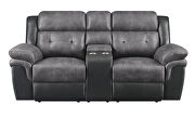 Power loveseat in charcoal and matching black exterior by Coaster additional picture 5