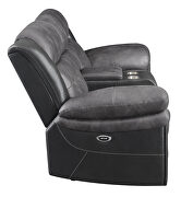 Power loveseat in charcoal and matching black exterior by Coaster additional picture 6