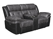 Power loveseat in charcoal and matching black exterior by Coaster additional picture 8