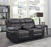 Power loveseat in charcoal and matching black exterior by Coaster additional picture 10