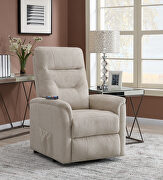 Power lift massage chair in light taupe by Coaster additional picture 2