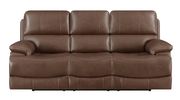 Chocolate brown top grain leather power2 recliner sofa by Coaster additional picture 6