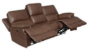 Chocolate brown top grain leather power2 recliner sofa by Coaster additional picture 7