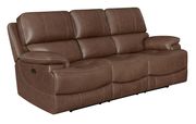 Chocolate brown top grain leather power2 recliner sofa by Coaster additional picture 8