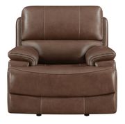 Chocolate brown top grain leather power2 recliner chair by Coaster additional picture 5