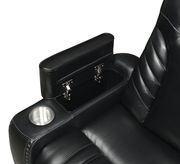 Stylish power2 sofa in black top grain leather / pvc by Coaster additional picture 2