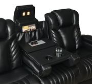 Stylish power2 sofa in black top grain leather / pvc by Coaster additional picture 9