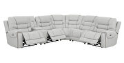 6 pc dual power sectional upholstered in light gray top grain leather by Coaster additional picture 13