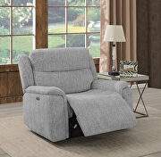 Power2 recliner upholstered in plush gray performance-grade velvet by Coaster additional picture 2