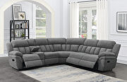 Six-piece modular power motion sectional upholstered in charcoal performance-grade chenille by Coaster additional picture 2